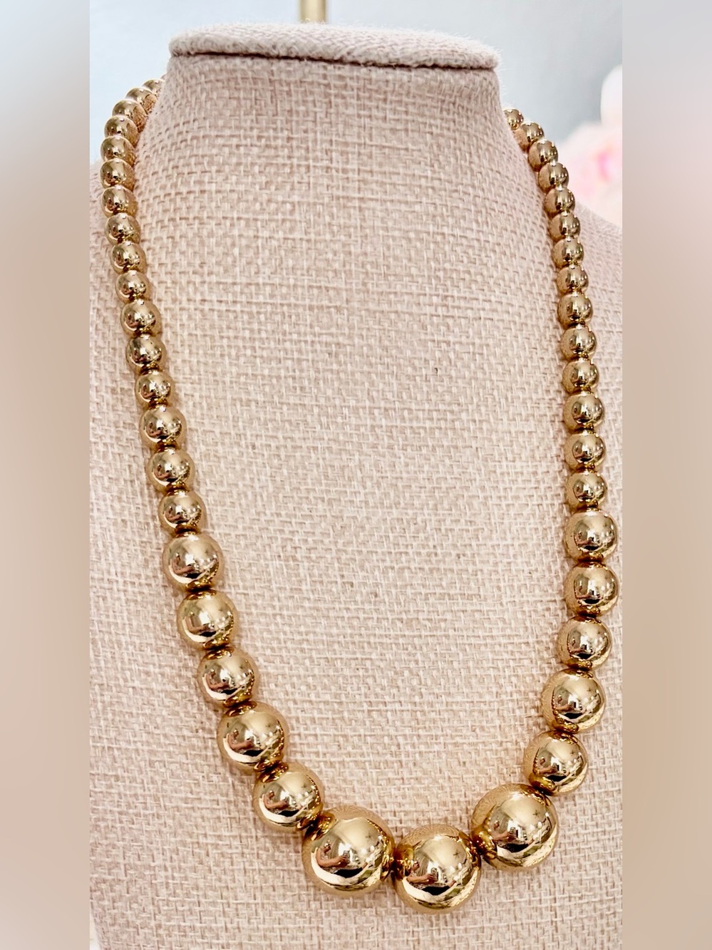 NEW Gold Plated Beaded Necklace - 16” + 3” extender